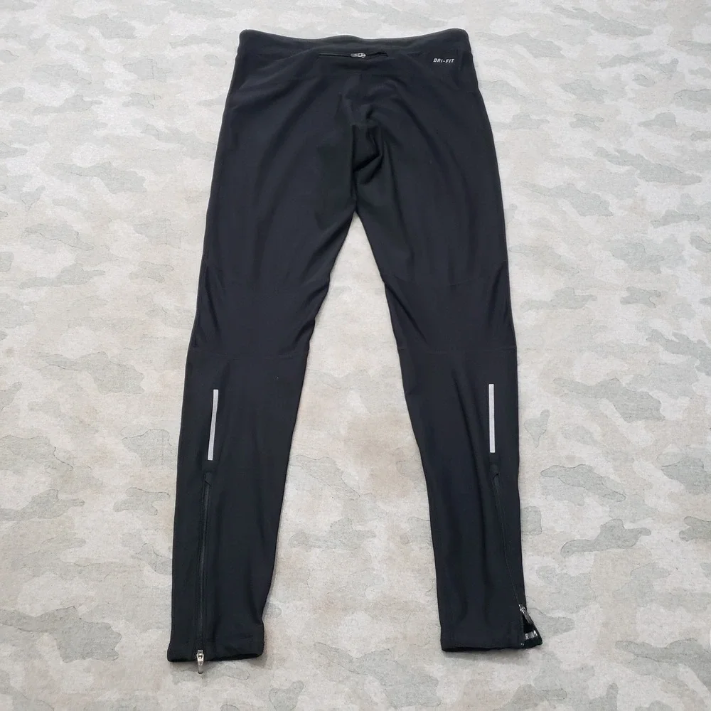 Nike Dri-FIT Leggings Womens Medium Black Drawstring Running Gym Outdoors
